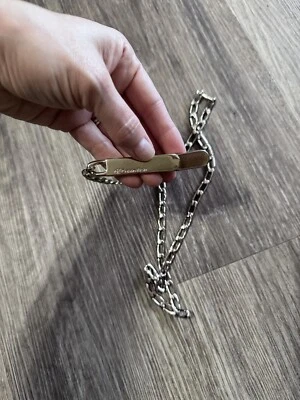 Cinturón vintage CK Calvin Klein para mujer tono plata cinturón de eslabones de cadena de metal 41" Foto 1 de 4