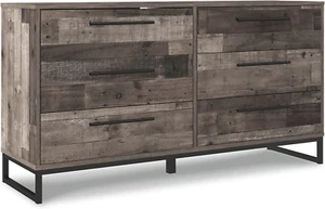 Neilsville 6 Drawer Dresser, Dark Brown - Picture 1 of 9