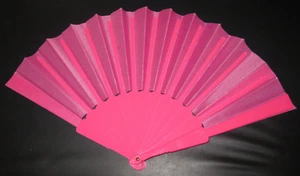 Fächer pink aus Kunststoff und Papier - - ausgeklappt ca. 40 x 22 cm - - NEU - Bild 1 von 4