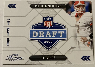 Matthew Stafford 2009 Prestige NFL Draft Rookie Card #18 (2425) - Image 1 of 2