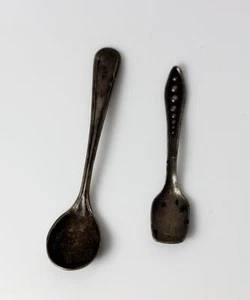 Zwei Vintage Sterlingsilber Salzlöffel 2,5” & 3” - 5528 - Bild 1 von 5