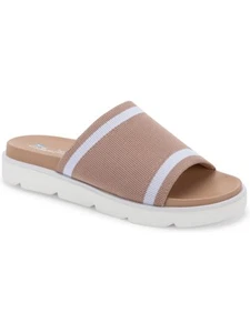 AQUA COLLEGE Womens Pink 1" Platform Katalina Round Toe Wedge Slide Sandals 7 M - Picture 1 of 11