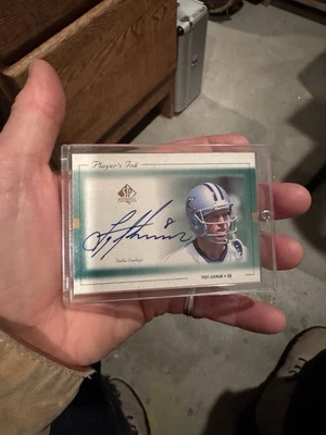 1999 SP Authentic Player's Ink Troy Aikman On Card Auto Dallas Cowboys - Image 1 of 2