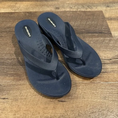 Chanclas OKABASHI Breeze para mujer sandalias de cuña azules medianas comodidad ortopédica Foto 1 de 4