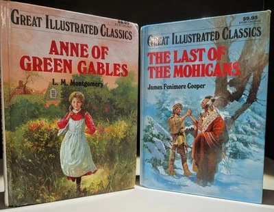 VTG Illustrated Classics lot of 2, "Anne of Green Gables"/"Last of the Mohicans" - Image 1 of 4