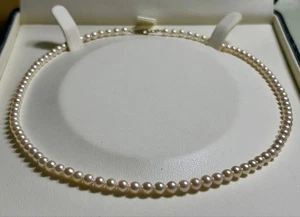 Akoya Baby Pearl Necklace K18 Yellow Gold 3.5-4mm 41cm From Japan - Picture 1 of 24