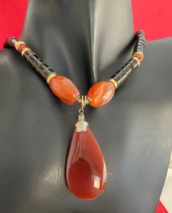 carnelian necklace hand made rare ! - Picture 1 of 9