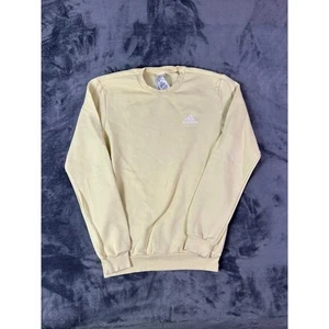 Adidas Hombres Cuello Redondo Sudadera Atlética Pullover Top Amarillo Talla Pequeña - Imagen 1 de 7