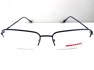 PRADA VPS 51F TFY-1O1 Black Semi-Rimless 55mm Men's Eyeglasses Frame Italy - Picture 1 of 6