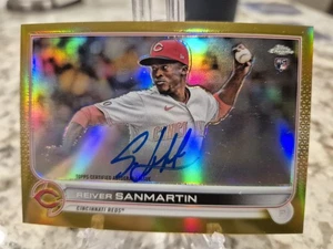 Autógrafo Topps 2022 cromo dorado Reiver Sanmartin/50 RC #RA-RS Reds - Imagen 1 de 2