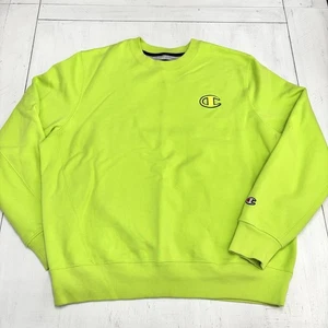 Champion Herren Pullover Sweatshirt Gr. L Neongrün Rundhals Baumwollmischung - Bild 1 von 13