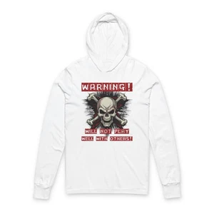 Warning! Skull Graphic Hoodie Unisex Long Sleeve Tee, Cool Casual Wear XS - 2XL - Picture 1 of 9
