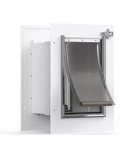 2 Flap Pet Door Steel Frame Telescoping Tunnel For Wall For Pets Up To 12lb SM - Picture 1 of 6