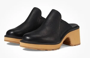 SOREL Hi-Line Heel Mule nero/bluff marrone donna 7 ret $169 - Foto 1 di 10