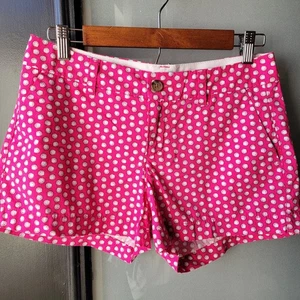 Mint Old Navy Pink White Seashell Shorts Size 2 Rise 8.5" in Pockets  Zip Cotton - Picture 1 of 10