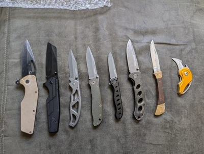 Used Folding Pocket Knives Various Makes and Models Lot of 8 - Image 1 of 4