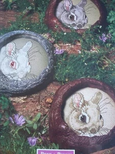Peek A Bunny 3 color option Magazine Cross Stitch Pattern (K) - Picture 1 of 1