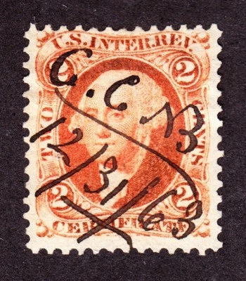 US R8c 2c Certificate Revenue Used F-VF SCV $45 - Image 1 of 2