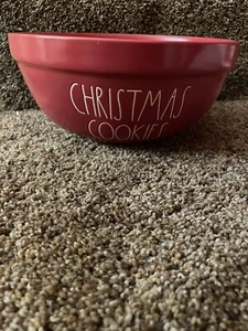 Rae Dunn Christmas Mixing Bowl Red 10 inches diameter - Picture 1 of 3
