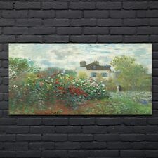The Garden of Monet at Argenteuil Claude Monet Glass Print 140x70 Wall Photo