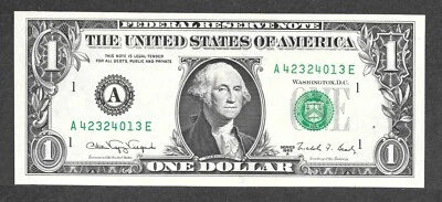 1988A $1 Web Note FRN, fr. 1917, A42324013E Run 7-AE Block 5-2 UNC - Image 1 of 2