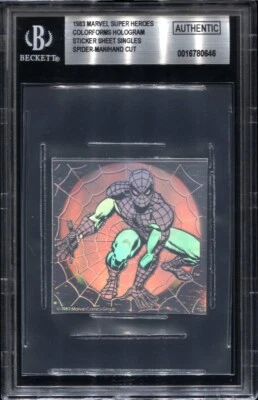 1983 Marvel Colorforms 3D Stickers 1st Hologram Ever RC SPIDER-MAN BGS Authentic - Image 1 of 4