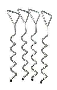 Lot of 4 15-1/4" Heavy Duty Steel Ground Stakes Spiral Replacement Units - Picture 1 of 5