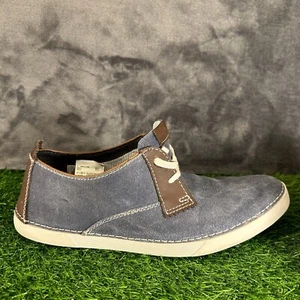 Clarks Neelix Vibe Mens 10 M Blue White Boat Shoes Sneakers Denim Casual Outdoor - Picture 1 of 13