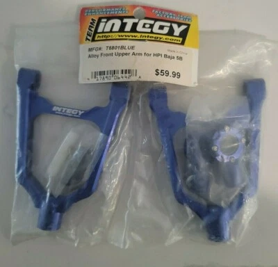 Integy T6801 Blue Billet Machined Alloy Front Upper Arm for HPI Baja 5B - Image 1 of 4