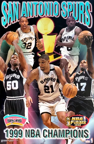 San Antonio Spurs 1999 NBA Champions Vintage 22x34 Wall POSTER Tim Duncan, DR+++ Cover