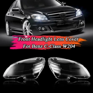 Par de cubiertas de lente de faro delantero para Benz Clase C W204 2008-2011 - Imagen 1 de 12