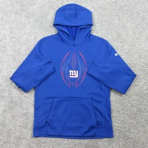 New York Giants Sweater Boys XL 18/20 Blue Hoodie Sweatshirt Nike Fleece Logo - Picture 1 of 12
