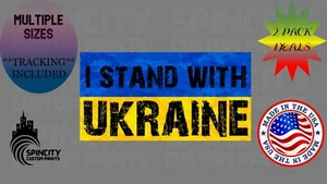 I STAND WITH UKRAINE Coche Vinilo Calcomanía Adhesiva Soporte Ucrania Laptop Truck NUEVO - Imagen 1 de 11