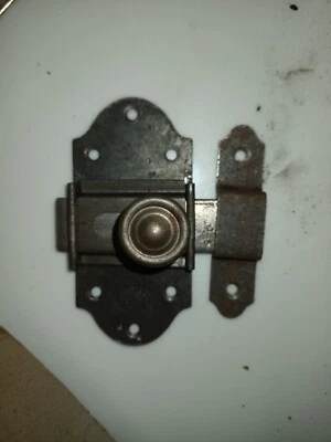 ancien verrou   targette en fer forgé  neuf de stock  NOS  - Photo 1/4
