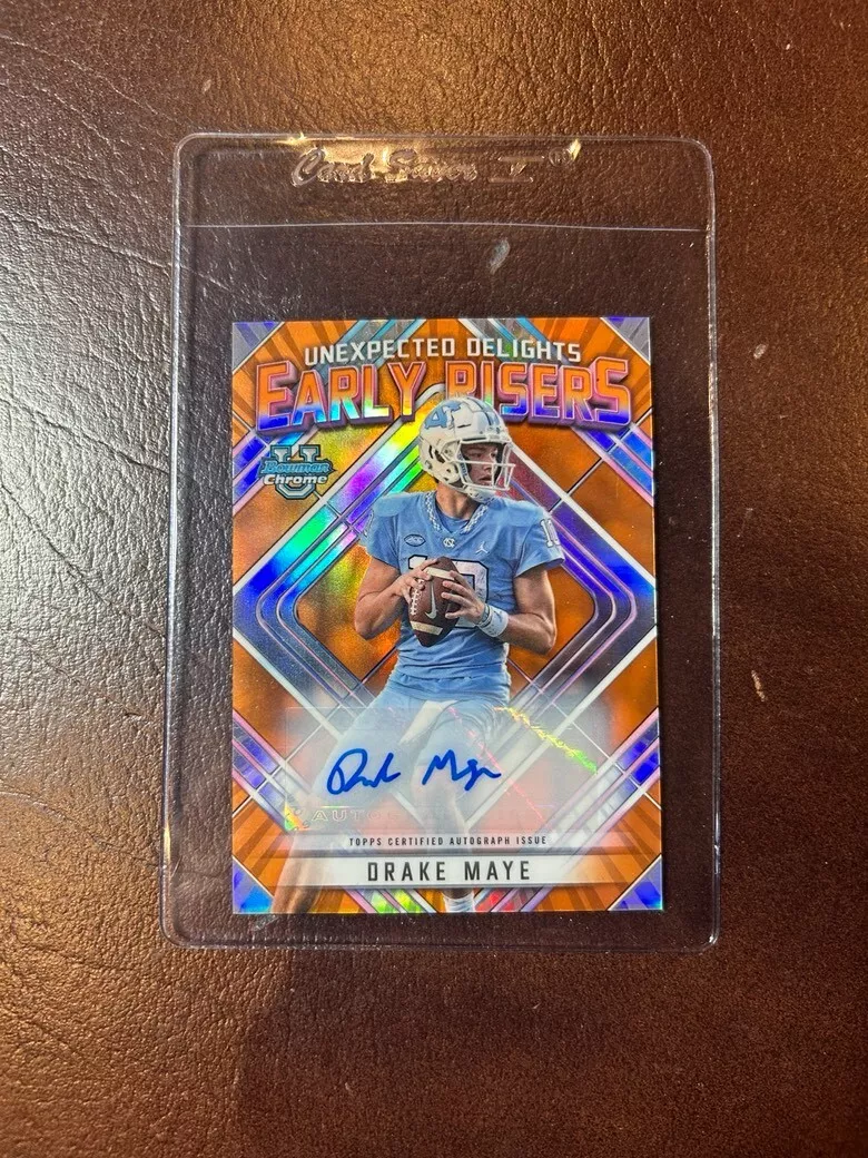 2023 Bowman U Chrome Drake Maye Early Risers Orange Auto 15/25