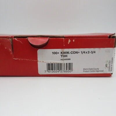 Hilti Kwik-Con+ 1/4 in. x 2-3/4 in. Zinc Plated Carbon Steel Torx Hex Head