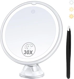 Magnifying Mirror with Light 30X, Lighted Makeup Mirror 30X for Precision Makeup - Picture 1 of 12