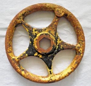 VINTAGE CAST IRON 9" VALVE/WHEEL - 5 SPOKED - STEAMPUNK - Bild 1 von 5