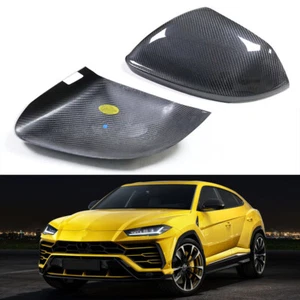 Carbon Fiber Side View Mirror Cover Cap W Lane For Audi Q8 RSQ8 Lamborghini URUS - Bild 1 von 7