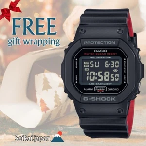 CASIO G-SHOCK DW-5600UHR-1JF Black x Red Digital Chronograph Men Wrist Watch NEW - Picture 1 of 4