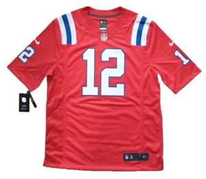 Camiseta deportiva retro de los New England Patriots #12 TOM BRADY NUEVA CON ETIQUETAS Nike roja S L XL 2XL 3XL - Imagen 1 de 8