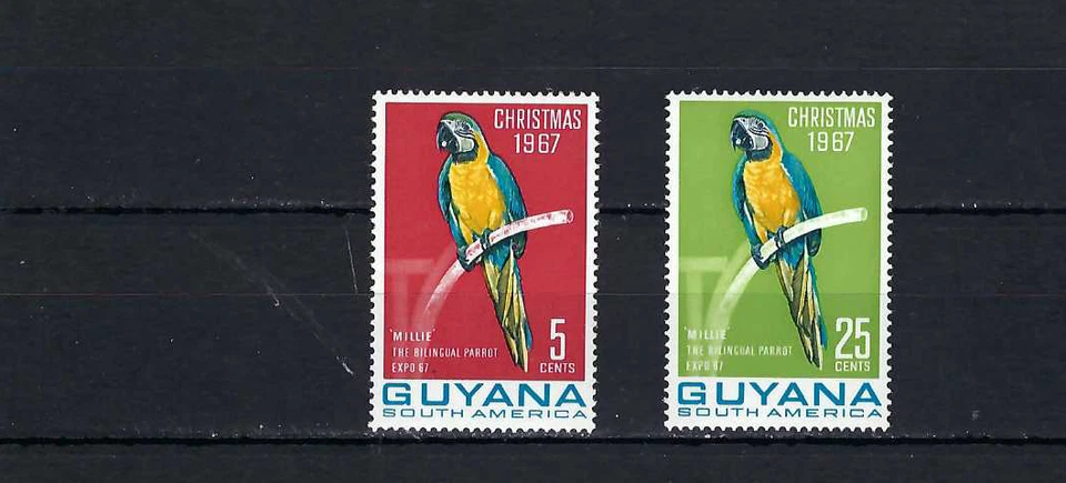 PARROT MILLIE''   THE BILINGUAL'   MACAW.-  GUYANA  1968 - Image 1 of 1