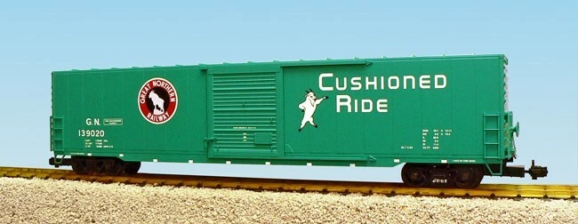 USA Trains G Scale 60 Ft Single Door Box Car R19404A Great Northern jade green - Image 1 of 1