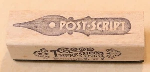 GOOD IMPRESSIONS RUBBER STAMP POST SCRIPT - Foto 1 di 3