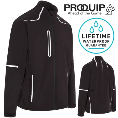 ProQuip PX8 Stormforce Waterproof Full Zip Golf Jacket Black - NEW! 2024 - Image 1 of 4