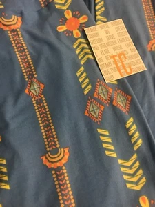 Lularoe TC Tall Curvy Leggings Light Blue Southwest Aztec Yellow Unicorn Pants - Picture 1 of 7