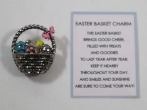 E3 EASTER BASKET POCKET CHARM FIGURINE miniature Ganz - Picture 1 of 9