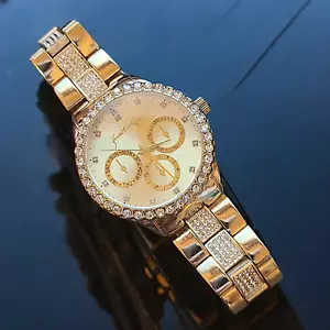 Orologio Cronografo Donna Kendall + Kylie Tono Oro Cristalli 14369 7-8" Polso - Foto 1 di 8