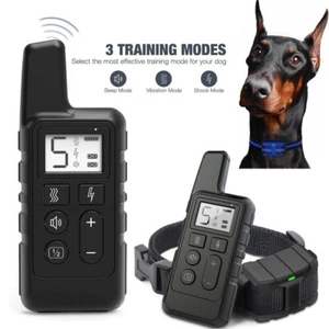 2700 Fuß ferngesteuertes Hund Schock Trainingshalsband Wiederaufladbar Wasserdicht LCD Haustier Trainer - Bild 1 von 18