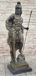 Massive Hand Made Greek/Roman Soldier Genuine Bronze Sculpture Statue Artwork - Picture 1 of 10